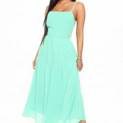 Fashion Nova Bright Side Midi Dress - Green