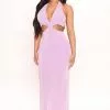 Fashion Nova Mila Slinky Maxi Dress - Lavender