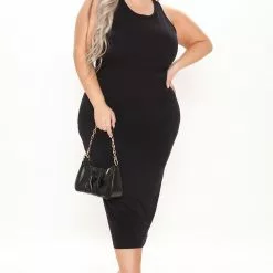 Fashion Nova Reena Ruched Midi Dress - Black -Fashion Nova Dresses Shop 04 02 21Studio1 CE TB 11 50 24 40 JD42722 Black PLUS 3770 NT