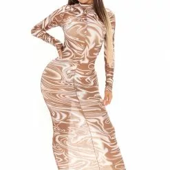 Fashion Nova Swirl My Way Mesh Maxi Dress - Brown/combo -Fashion Nova Dresses Shop 04 02 21Studio2 PA SD 11 26 33 14 DC25999FN Browncombo 33799 RA