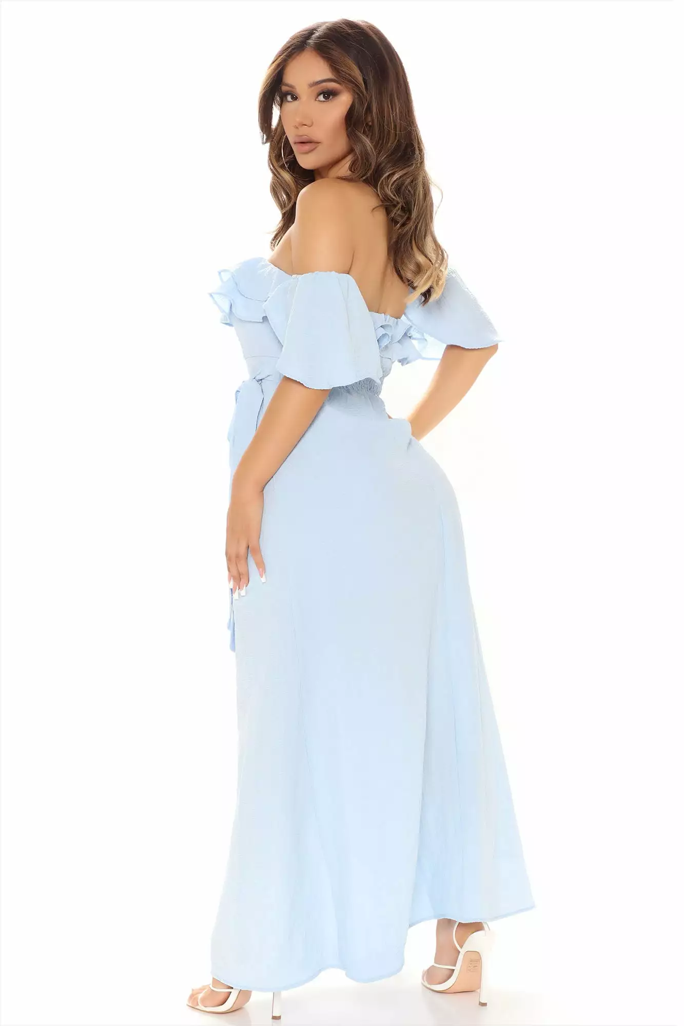 Fashion Nova Mara Off Shoulder Maxi Dress - Light Blue 7 Fashion Nova Mara Off Shoulder Maxi Dress - Light Blue - Image 5