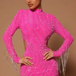 Fashion Nova Belinda Embellished Mini Dress - Neon Pink 9 Fashion Nova Belinda Embellished Mini Dress - Neon Pink -Fashion Nova Dresses Shop 04 07 22Studio5 ME KP 08 59 59 2 B09982 NeonPink 0043 KL