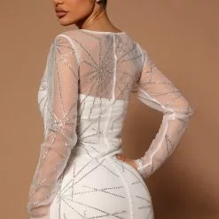 Fashion Nova Cindy Mesh Maxi Dress - White -Fashion Nova Dresses Shop 04 07 22Studio5 ME KP 13 30 25 30 FNT586 White P 0369 KL