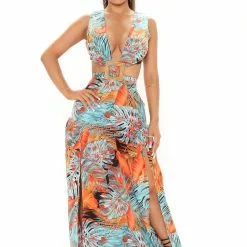 Fashion Nova Brunch In The Tropics Maxi Dress - Teal/combo -Fashion Nova Dresses Shop 04 08 21Studio2 RT SD 11 48 32 34 SD31781120FN Tealcombo 37006 KL