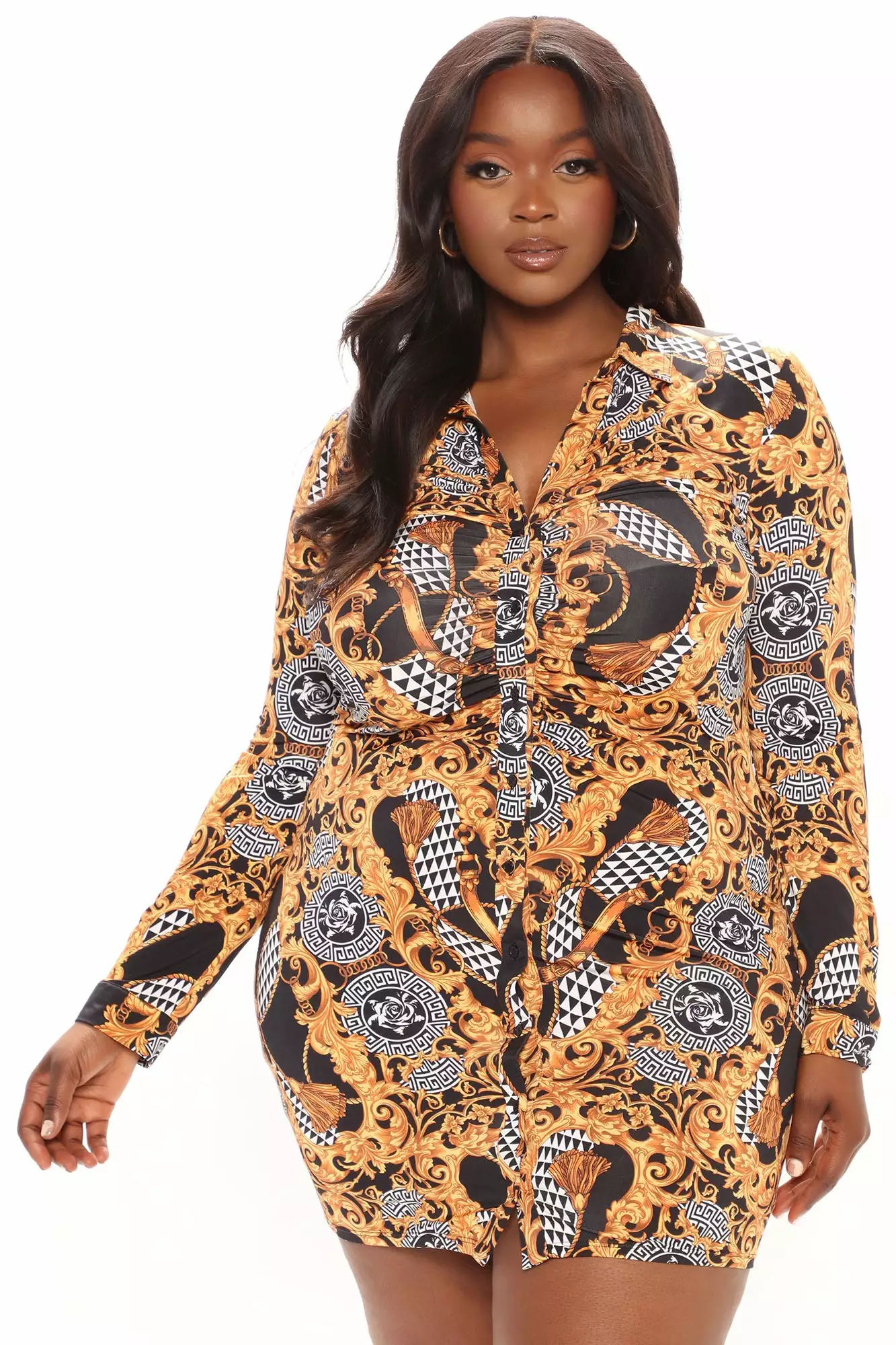 Fashion Nova Velina Shirt Dress - Black/combo 8 Fashion Nova Velina Shirt Dress - Black/combo - Image 6