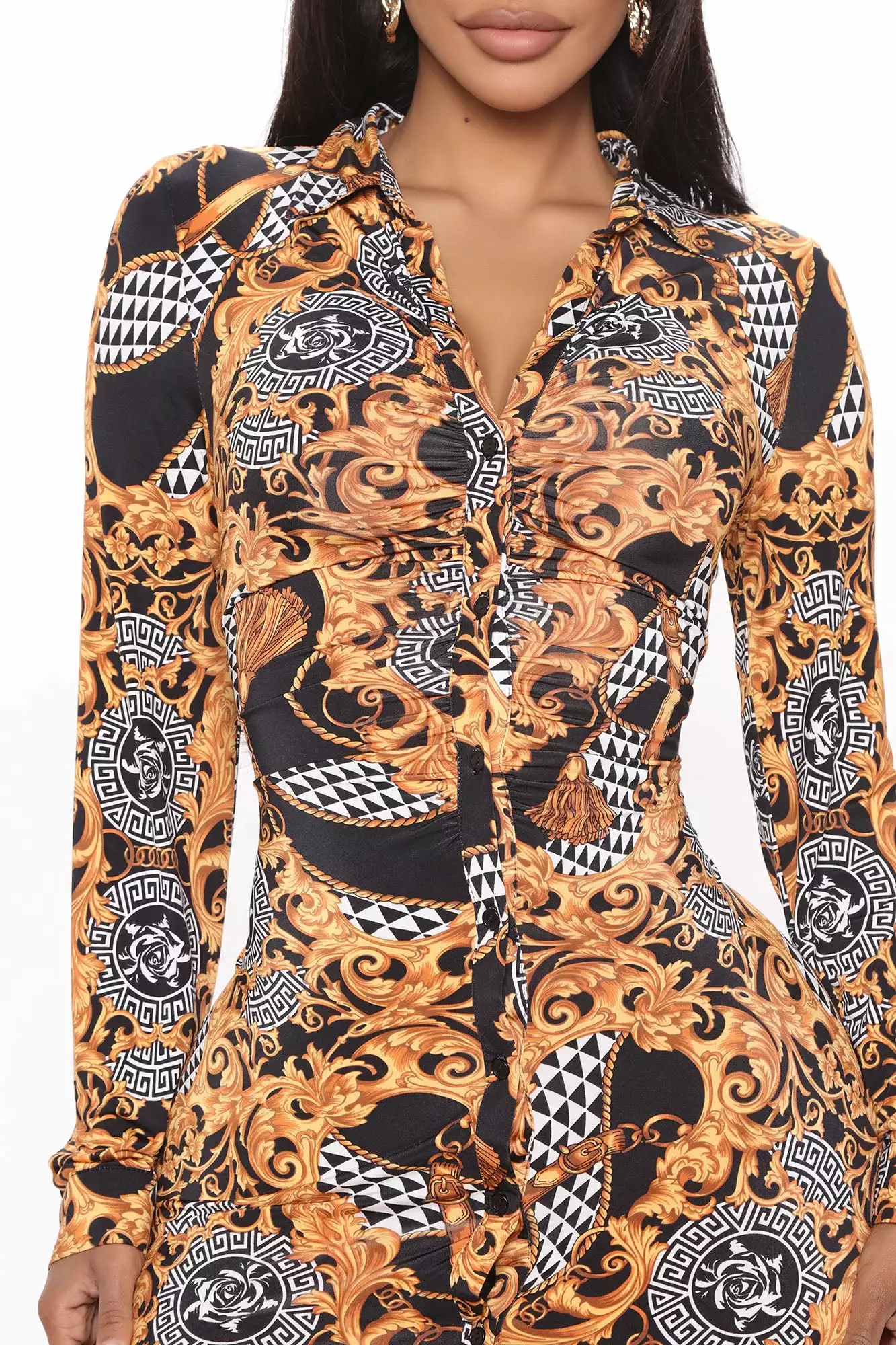 Fashion Nova Velina Shirt Dress - Black/combo 5 Fashion Nova Velina Shirt Dress - Black/combo - Image 3