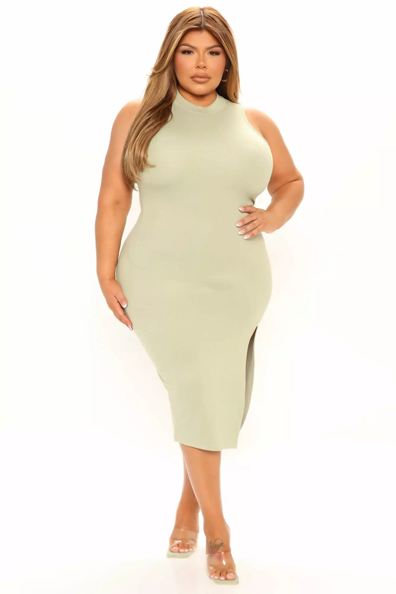 Fashion Nova Come Closer Midi Dress - Sage 7 Fashion Nova Come Closer Midi Dress - Sage - Image 5