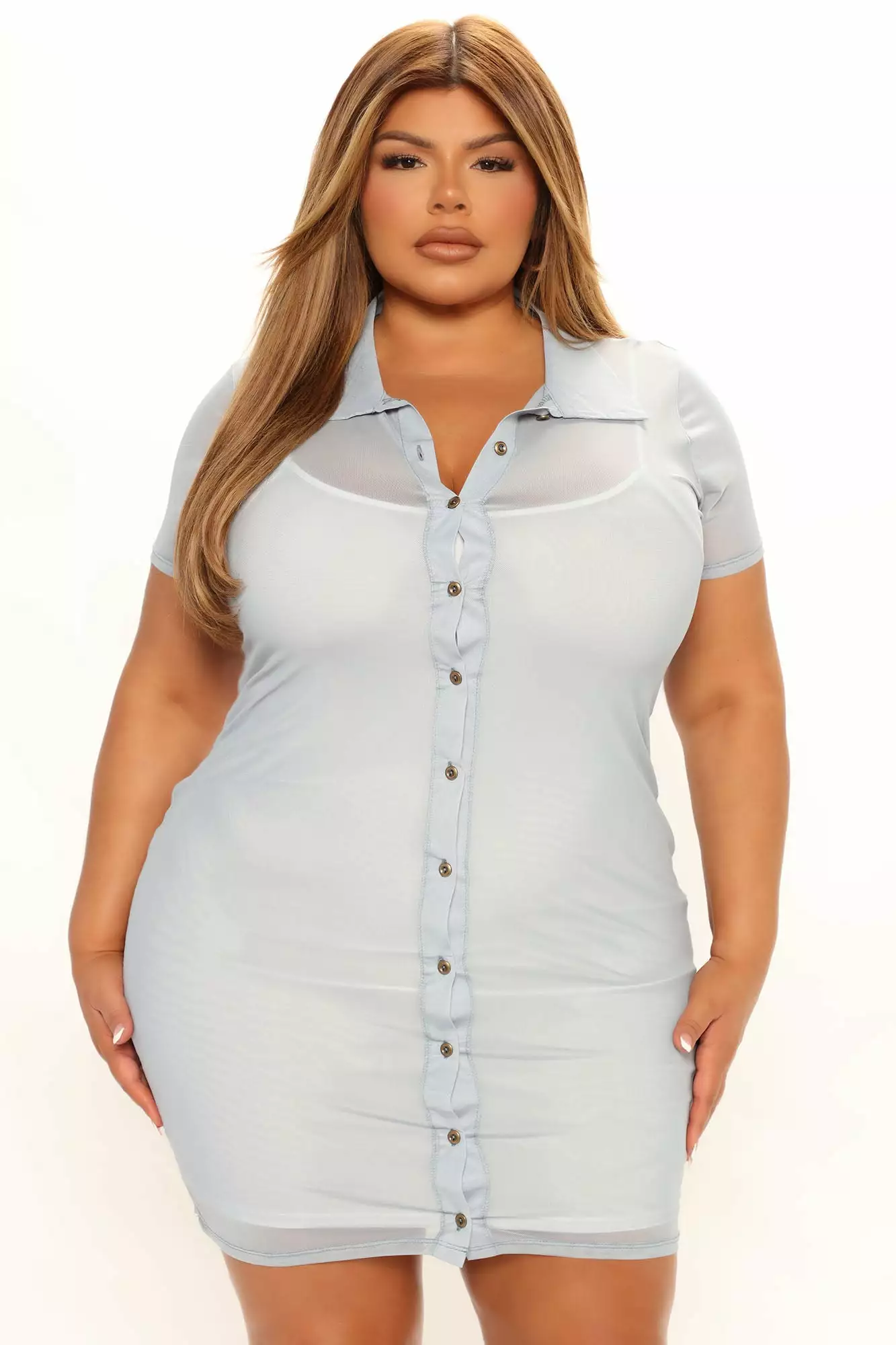 Fashion Nova Don't Mesh With Me Mini Dress - Light Blue 7 Fashion Nova Don't Mesh With Me Mini Dress - Light Blue - Image 5