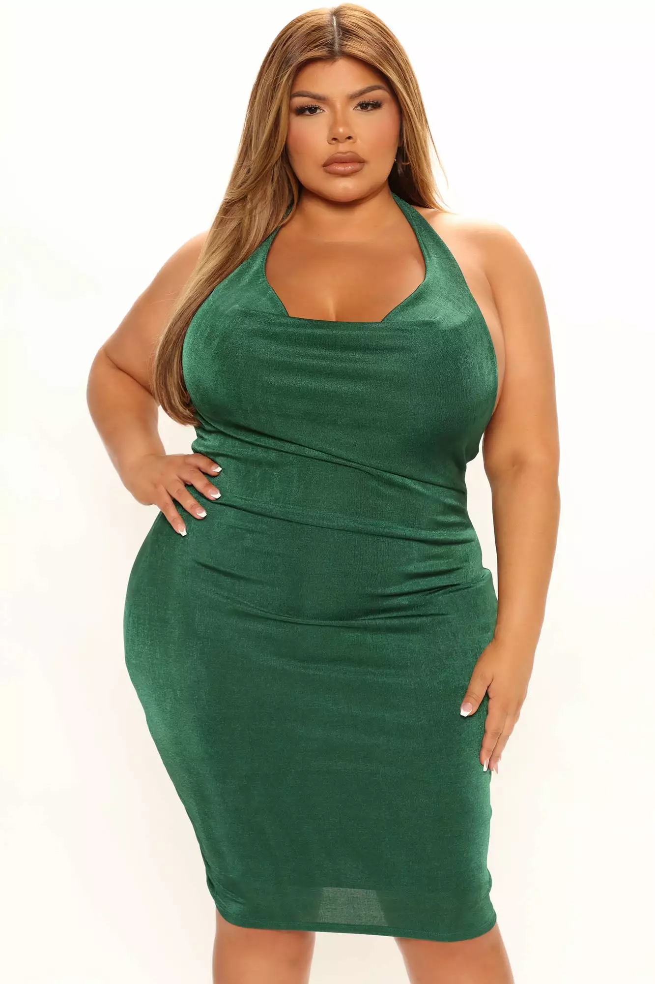 Fashion Nova Cowl And Collective Slinky Midi Dress - Hunter 9 Fashion Nova Cowl And Collective Slinky Midi Dress - Hunter - Image 7
