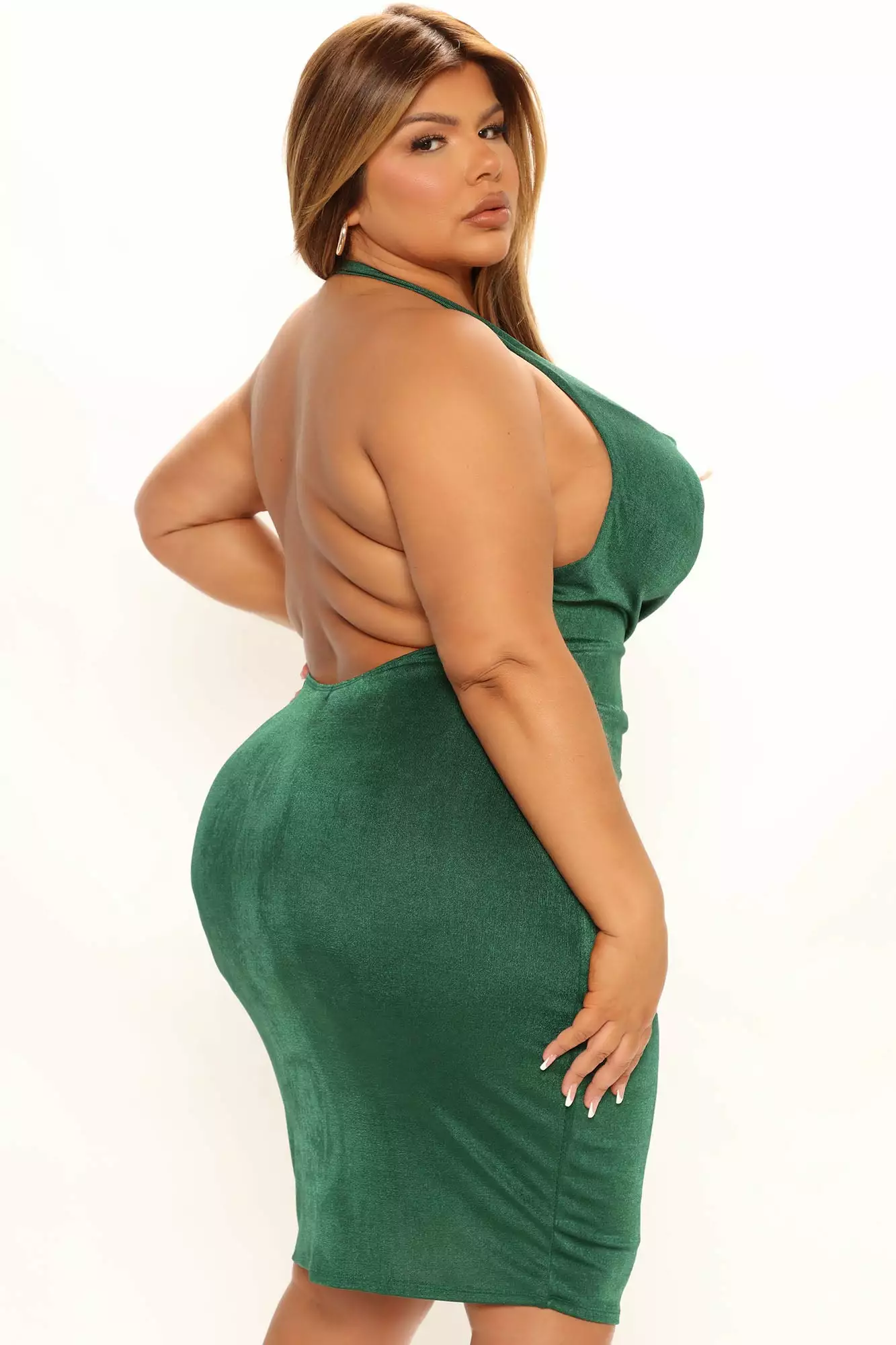 Fashion Nova Cowl And Collective Slinky Midi Dress - Hunter 10 Fashion Nova Cowl And Collective Slinky Midi Dress - Hunter - Image 8