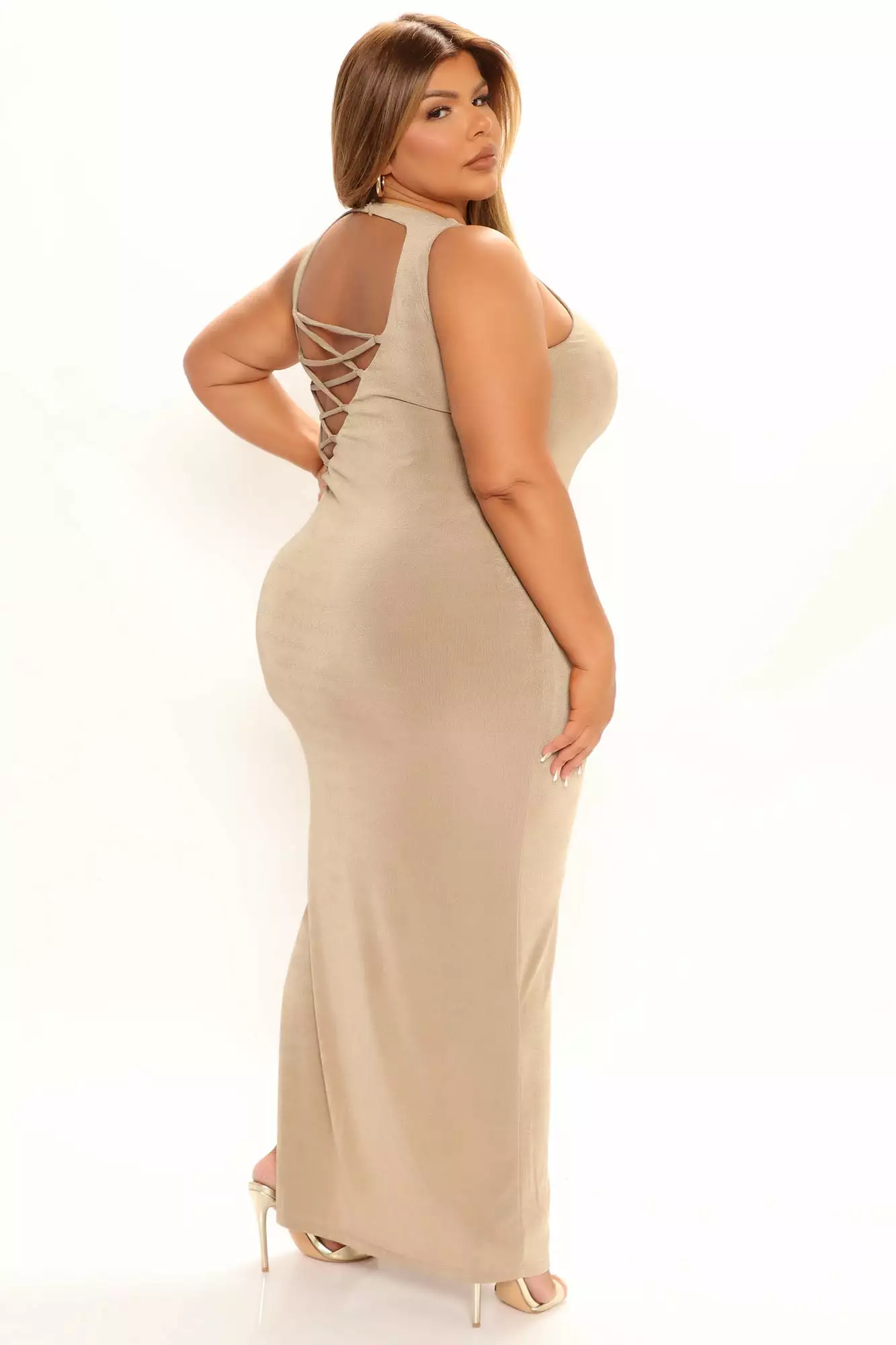 Fashion Nova Back In Town Slinky Maxi Dress - Taupe 12 Fashion Nova Back In Town Slinky Maxi Dress - Taupe - Image 10