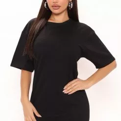 Fashion Nova Delilah T Shirt Dress - Black