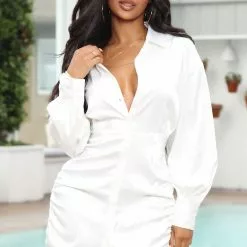 Fashion Nova When's Happy Hour Mini Shirt Dress - White -Fashion Nova Dresses Shop 04 12 21Studio2 SN CP 09 52 57 4 MGT008 White 3281 NT