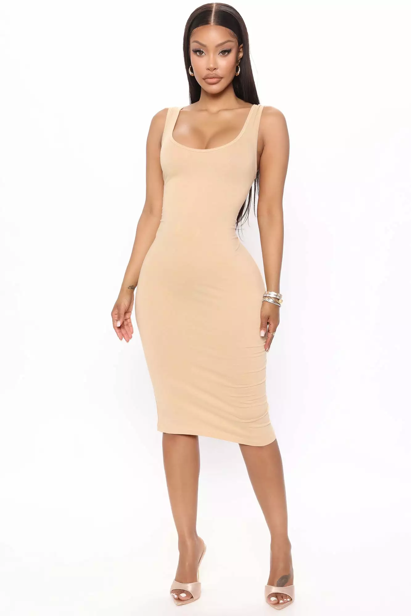 Fashion Nova Maya 2 Pack Midi Dress - Taupe/combo 4 Fashion Nova Maya 2 Pack Midi Dress - Taupe/combo - Image 2