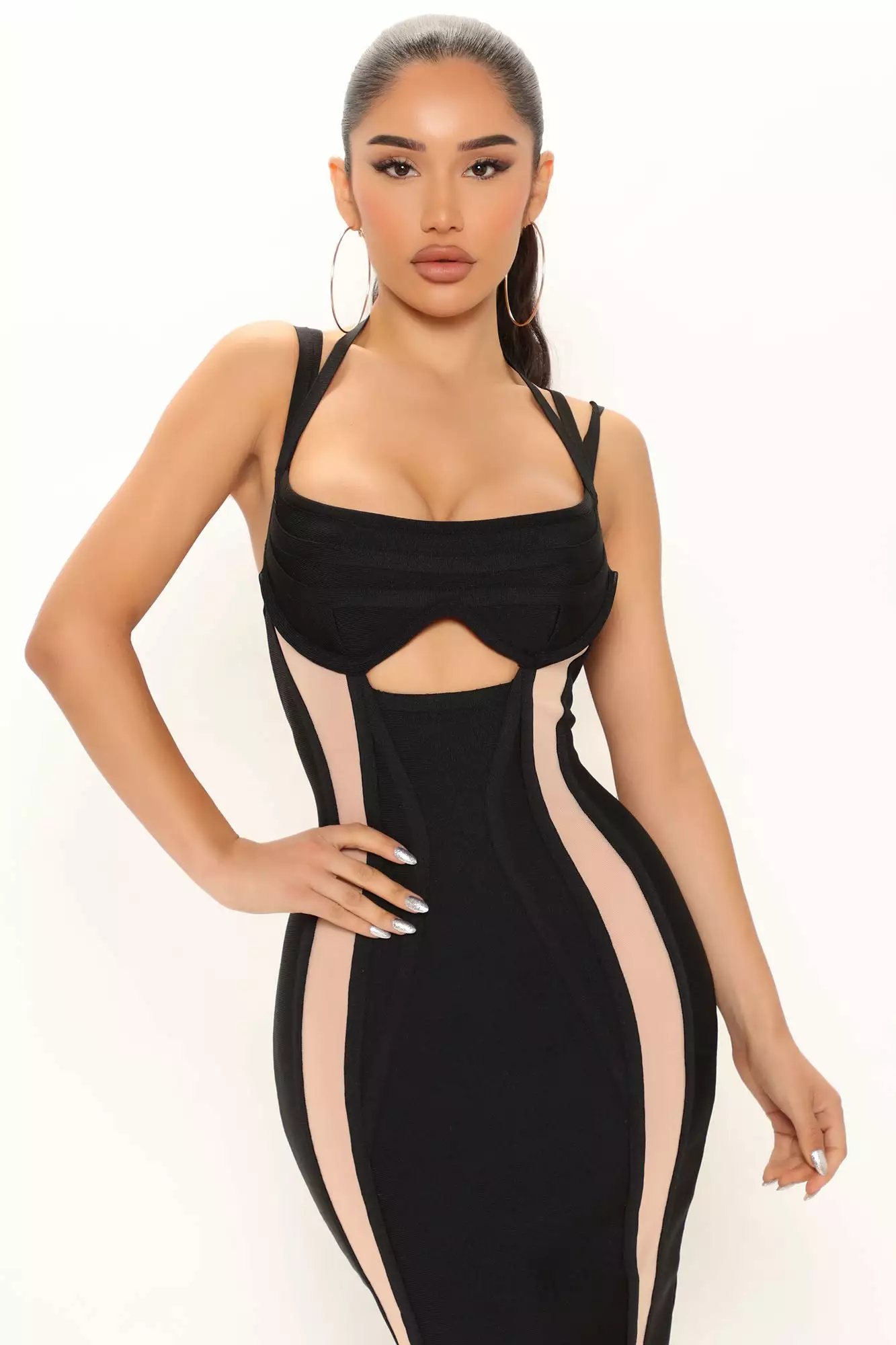 Fashion Nova My Night Out Bandage Midi Dress - Black 5 Fashion Nova My Night Out Bandage Midi Dress - Black - Image 3