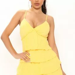 Fashion Nova Sweet Daydream Mini Dress - Yellow