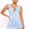 Fashion Nova Give Me Butterflies Denim Mini Dress - Light Wash