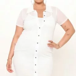 Fashion Nova Don't Mesh With Me Mini Dress - White -Fashion Nova Dresses Shop 04 18 22Studio2 RT KP 09 52 28 9 DY8184 White 0081 PLUS SG