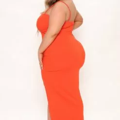 Fashion Nova Nikki Midi Dress - Tomato Red -Fashion Nova Dresses Shop 04 21 22Studio5 CE KP 15 59 42 82 RD44789 Red 15489 PLUS SG