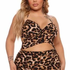 Fashion Nova Tania Ruched Midi Dress - Brown/combo -Fashion Nova Dresses Shop 04 25 22Studio3 RT DJ 14 47 01 59 D1234FN Browncombo 10584 PLUS PB