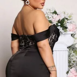 Fashion Nova Down The Aisle Satin Maxi Dress - Black -Fashion Nova Dresses Shop 04 26 22Studio5 ME MR 14 26 13 40 MF21184 Black 0615 PLUS SG