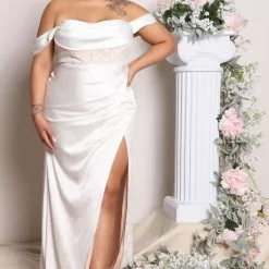 Fashion Nova Down The Aisle Satin Maxi Dress - White -Fashion Nova Dresses Shop 04 26 22Studio5 ME MR 14 33 17 42 MF21184 White 0631 PLUS SG