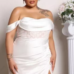 Fashion Nova Down The Aisle Satin Maxi Dress - White -Fashion Nova Dresses Shop 04 26 22Studio5 ME MR 14 33 23 42 MF21184 White 0636 PLUS SG