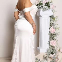 Fashion Nova Down The Aisle Satin Maxi Dress - White -Fashion Nova Dresses Shop 04 26 22Studio5 ME MR 14 33 52 42 MF21184 White 0637 PLUS SG