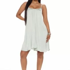 Fashion Nova Claire Satin Mini Dress - Sage -Fashion Nova Dresses Shop 04 27 22Studio3 MS 10 21 31 5 FE2F051 Sage 0317 SG
