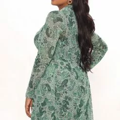 Fashion Nova Eliane Mesh Mini Dress Set - Green/combo -Fashion Nova Dresses Shop 04 28 22Studio1 DM DJ 15 36 36 48 JX11320 GreenCombo 1442 PLUS SG