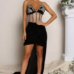 Fashion Nova Cha Cha Along Velvet Mini Dress - Black