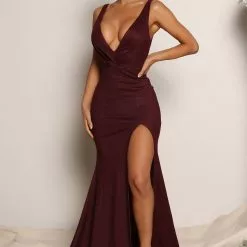 Fashion Nova Milana Maxi Dress - Burgundy