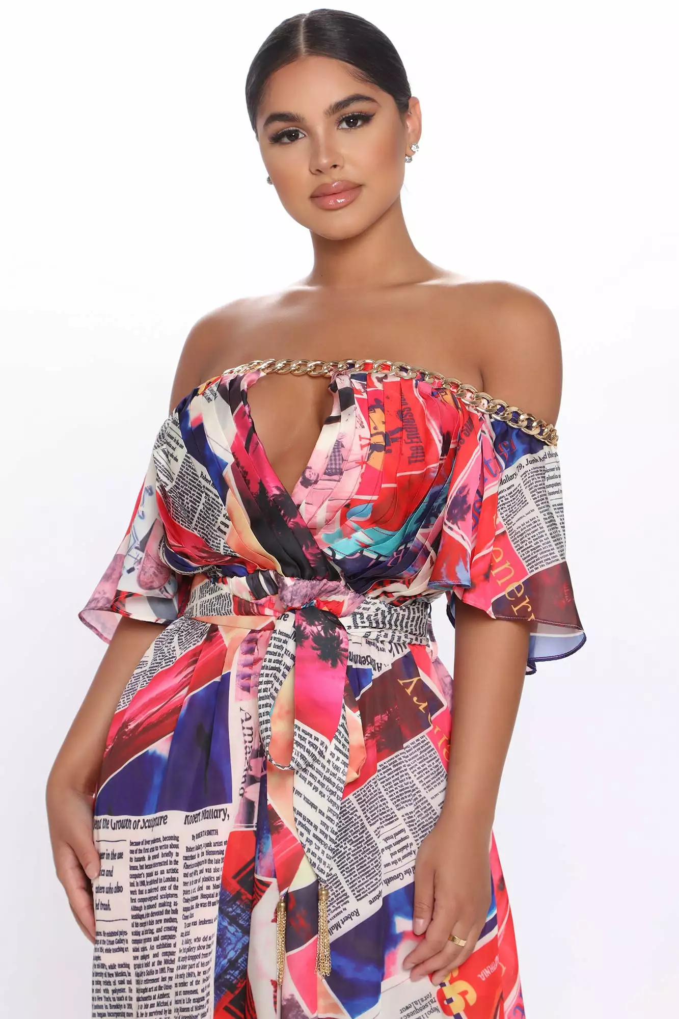 Fashion Nova Vogue Moment Printed Maxi Dress - Pink/combo 4 Fashion Nova Vogue Moment Printed Maxi Dress - Pink/combo - Image 2