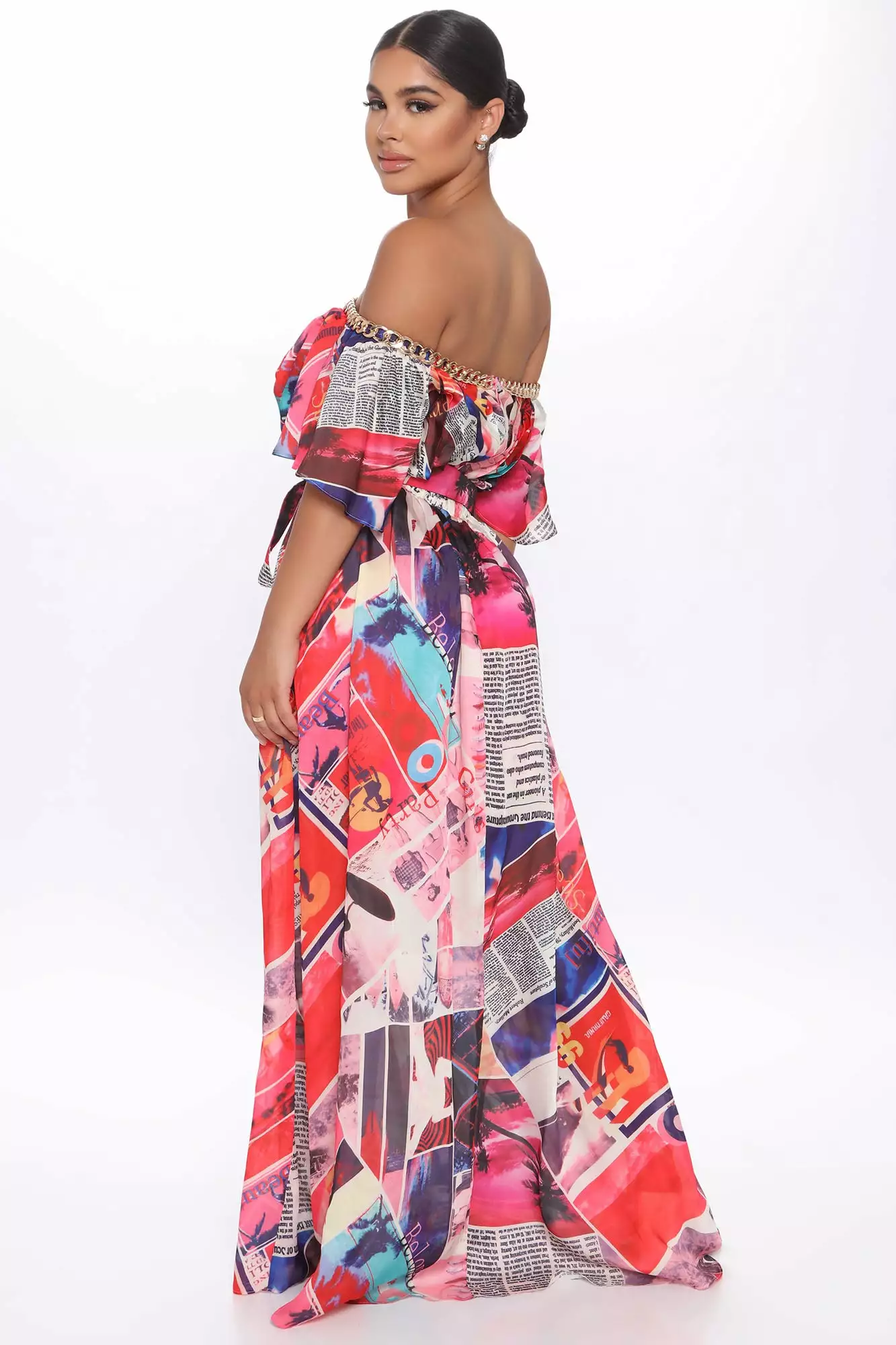 Fashion Nova Vogue Moment Printed Maxi Dress - Pink/combo 5 Fashion Nova Vogue Moment Printed Maxi Dress - Pink/combo - Image 3