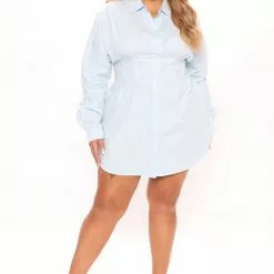 Fashion Nova Estella Shirt Dress - Light Blue 15 Fashion Nova Estella Shirt Dress - Light Blue -Fashion Nova Dresses Shop 05 03 22Studio1 KJ AC 10 38 11 10 HF21F653 LightBlue 2505 PLUS PB