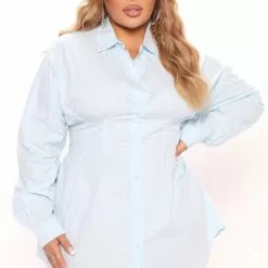 Fashion Nova Estella Shirt Dress - Light Blue 14 Fashion Nova Estella Shirt Dress - Light Blue -Fashion Nova Dresses Shop 05 03 22Studio1 KJ AC 10 38 14 10 HF21F653 LightBlue 2507 PLUS PB