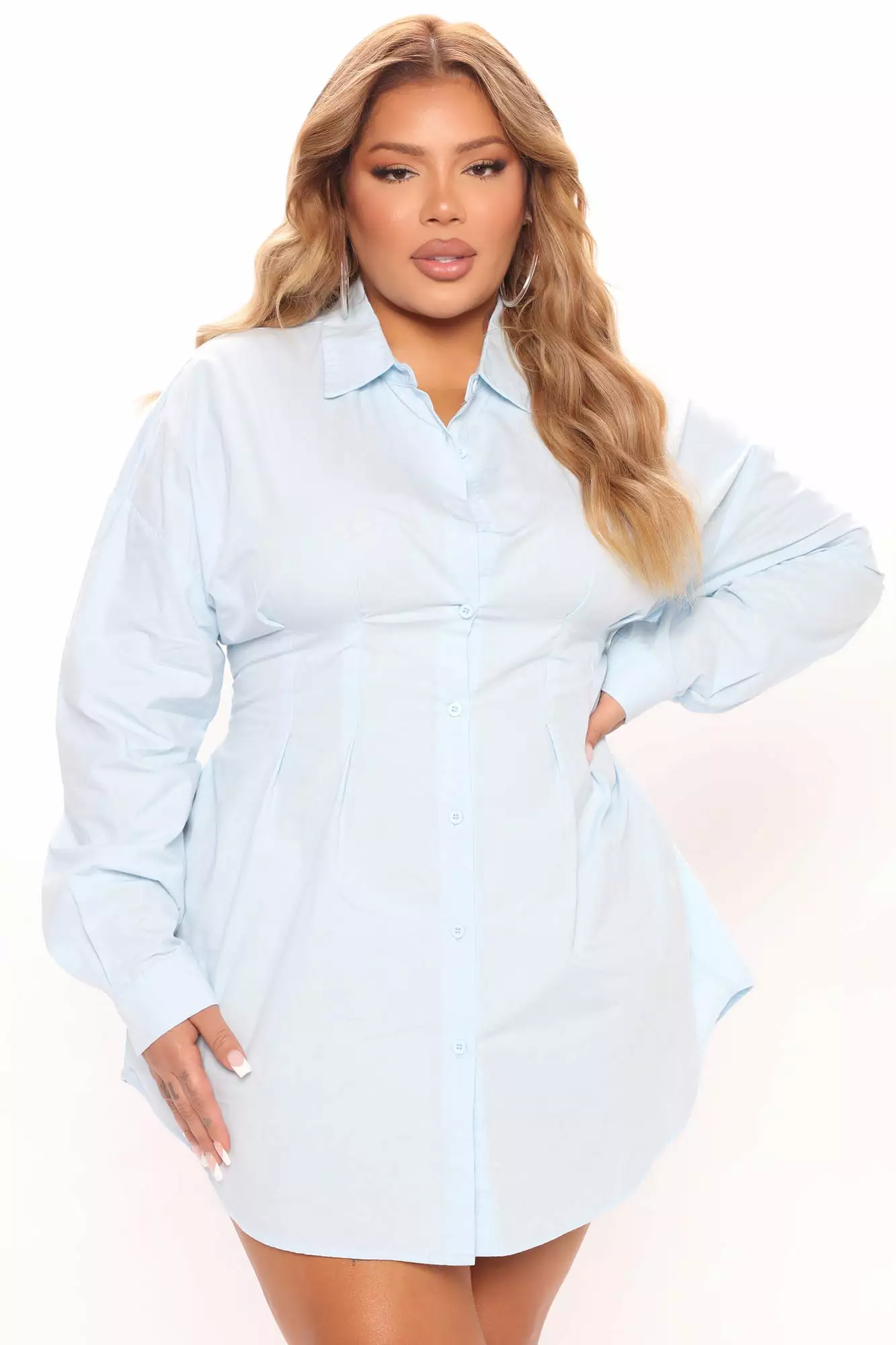 Fashion Nova Estella Shirt Dress - Light Blue 7 Fashion Nova Estella Shirt Dress - Light Blue - Image 5