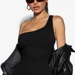 Fashion Nova CeCe One Shoulder Mini Dress - Black -Fashion Nova Dresses Shop 05 11 22Studio5 SN KP 14 11 42 28 73223 Black 13135 SG