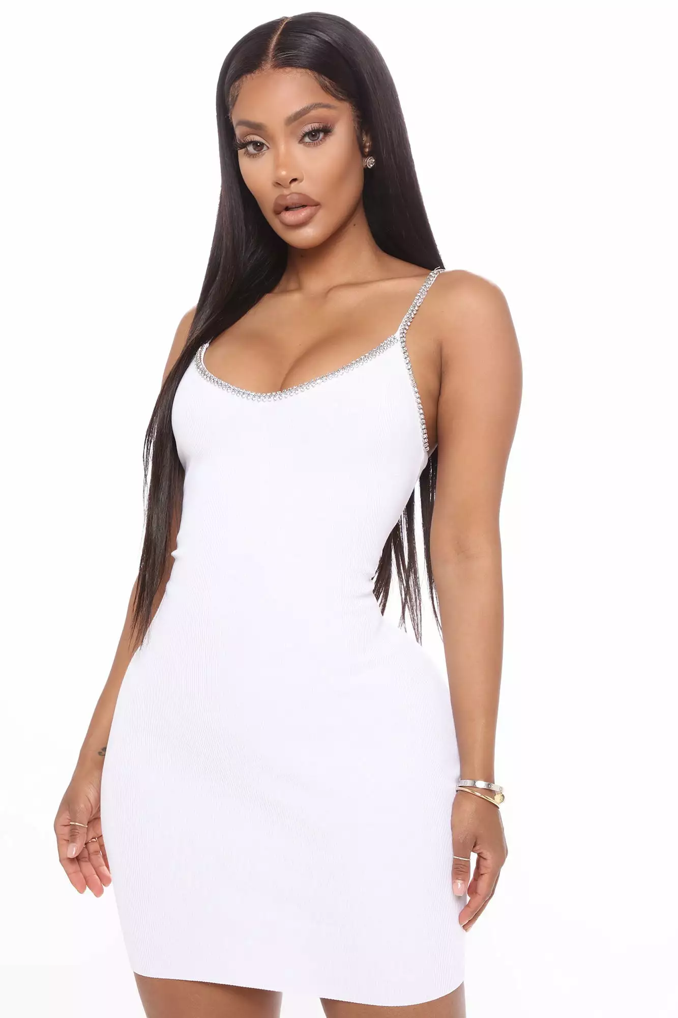 Fashion Nova Bling It Out Mini Dress - White 8 Fashion Nova Bling It Out Mini Dress - White - Image 6