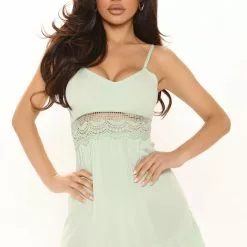 Fashion Nova Sadie Mini Dress - Sage