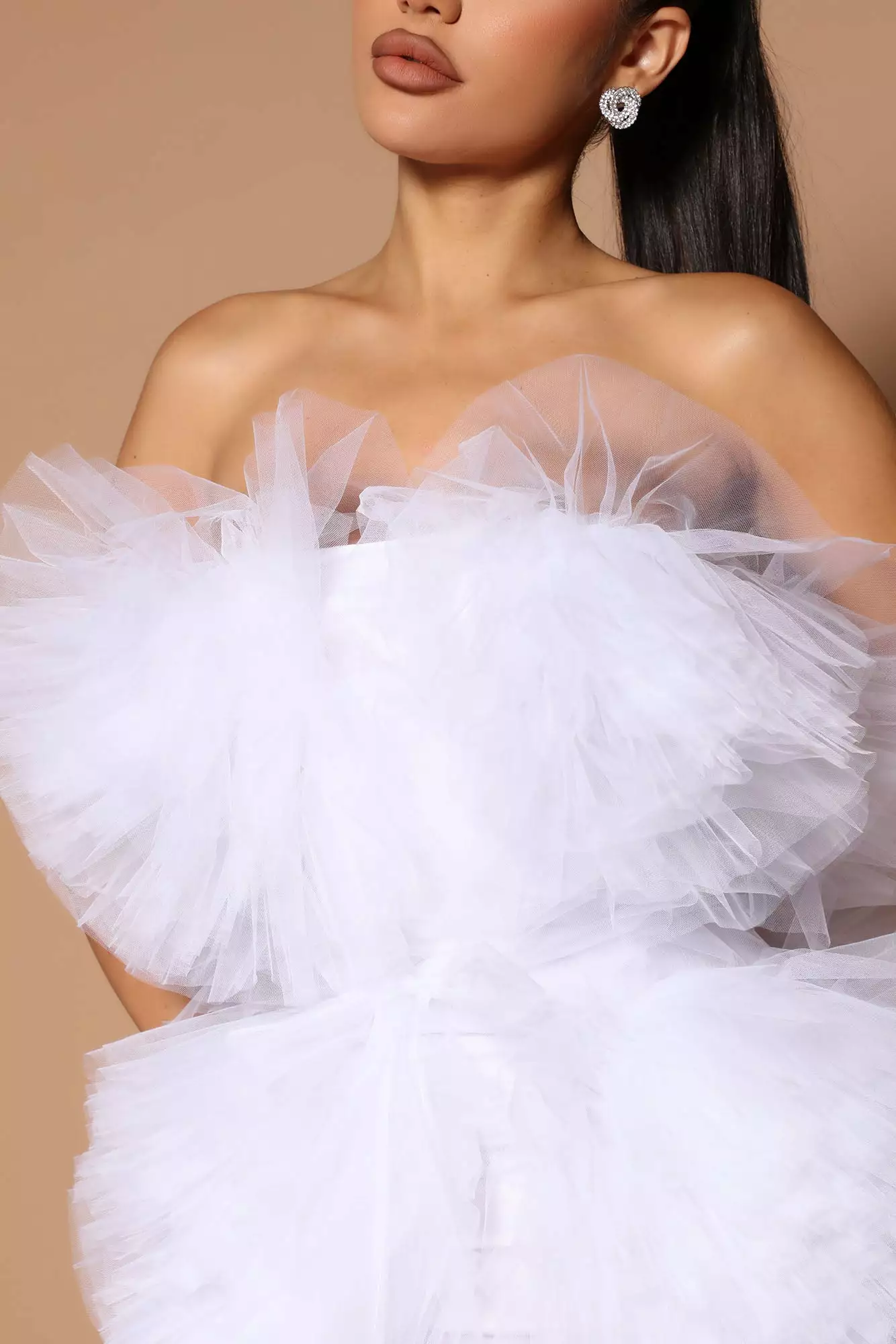 Fashion Nova Emma Tulle Ruffle Mini Dress - White 4 Fashion Nova Emma Tulle Ruffle Mini Dress - White - Image 2