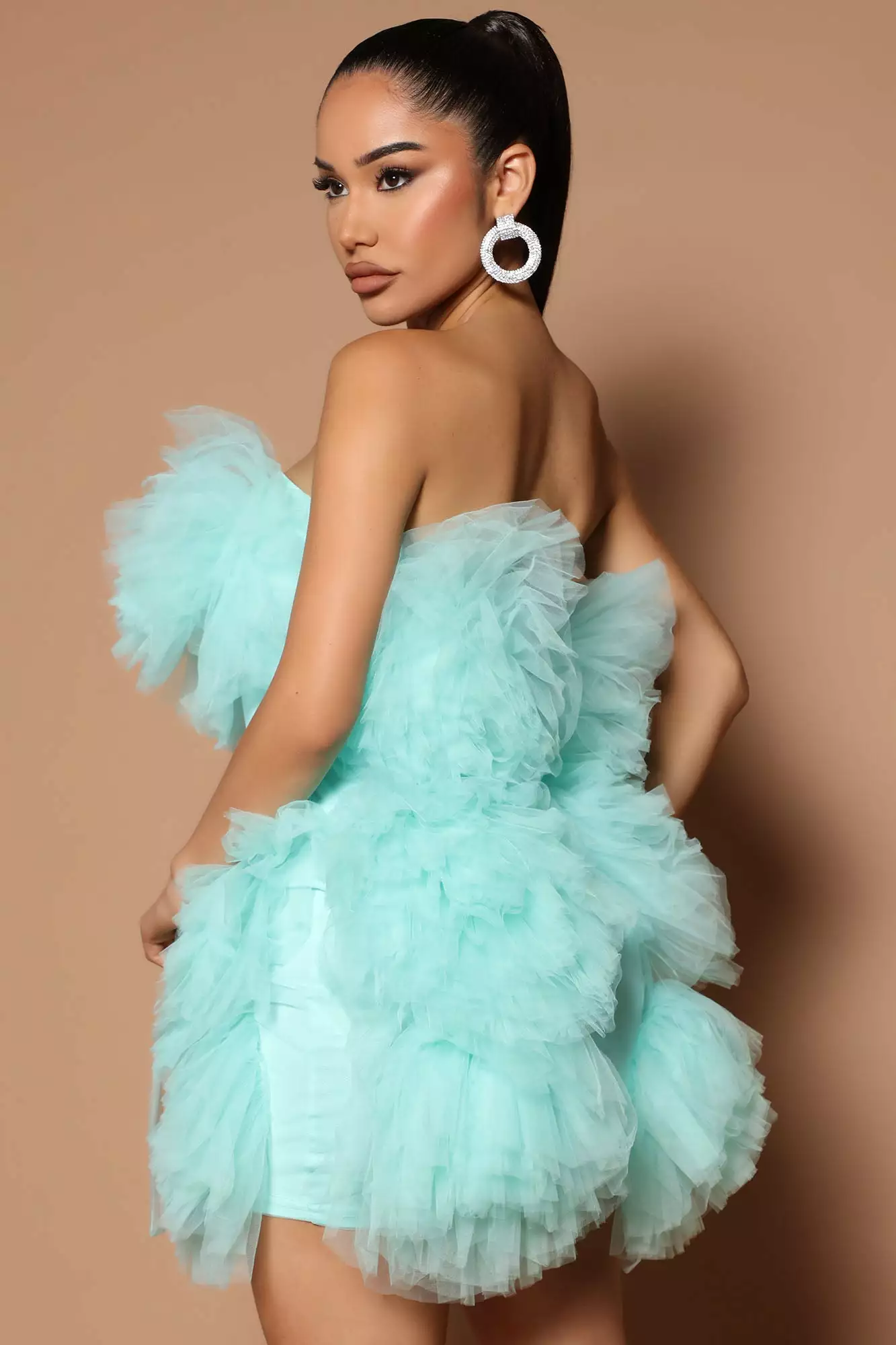 Fashion Nova Emma Tulle Ruffle Mini Dress - Aqua 6 Fashion Nova Emma Tulle Ruffle Mini Dress - Aqua - Image 4