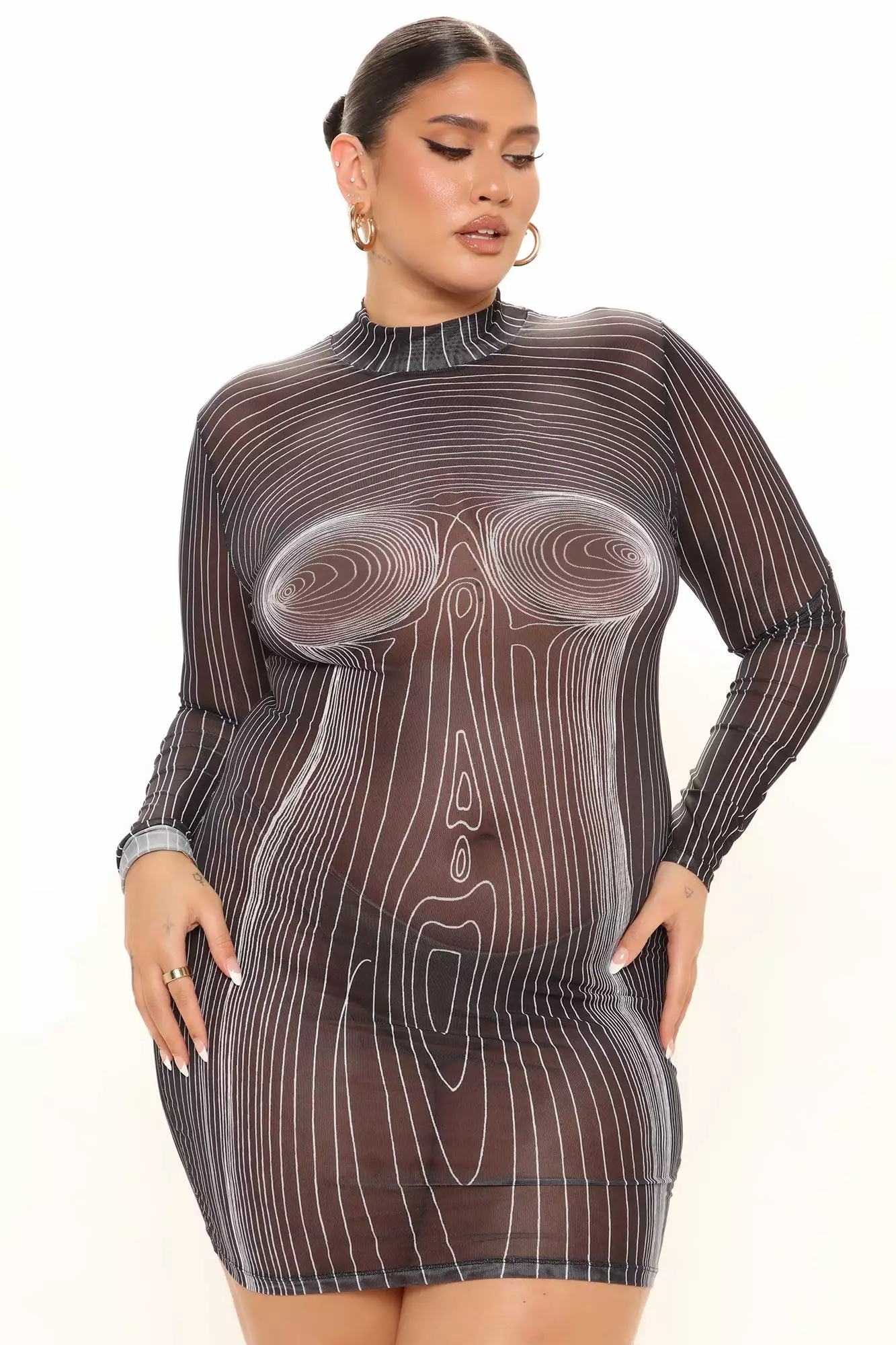 Fashion Nova Centerpiece Mesh Mini Dress - Black/combo 10 Fashion Nova Centerpiece Mesh Mini Dress - Black/combo - Image 8