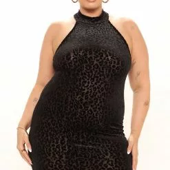 Fashion Nova Feline Babe Velvet Leopard Mini Dress - Black -Fashion Nova Dresses Shop 05 16 22Studio2 SN KP 15 51 56 69 RD73675 Black 3724 PLUS EH