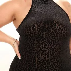 Fashion Nova Feline Babe Velvet Leopard Mini Dress - Black -Fashion Nova Dresses Shop 05 16 22Studio2 SN KP 15 51 59 69 RD73675 Black 3726 PLUS EH