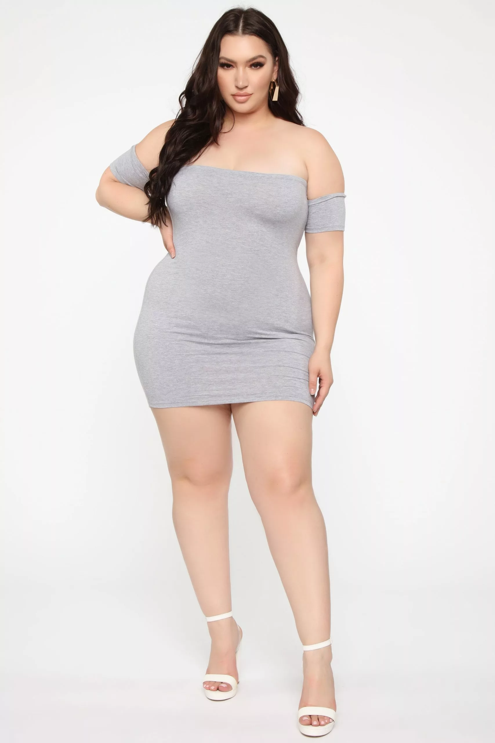 Fashion Nova Simple Dreams Off Shoulder Mini Dress - Heather Grey 8 Fashion Nova Simple Dreams Off Shoulder Mini Dress - Heather Grey - Image 6