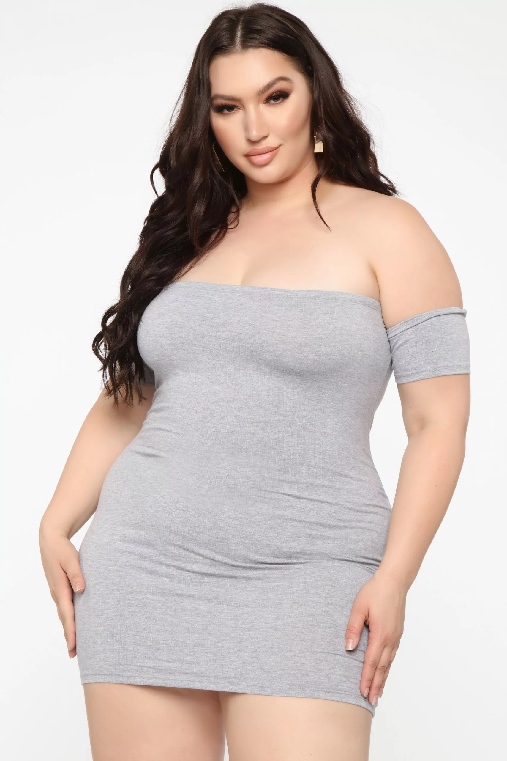 Fashion Nova Simple Dreams Off Shoulder Mini Dress - Heather Grey 10 Fashion Nova Simple Dreams Off Shoulder Mini Dress - Heather Grey - Image 8