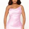 Fashion Nova Always Dainty Satin Mini Dress - Pink