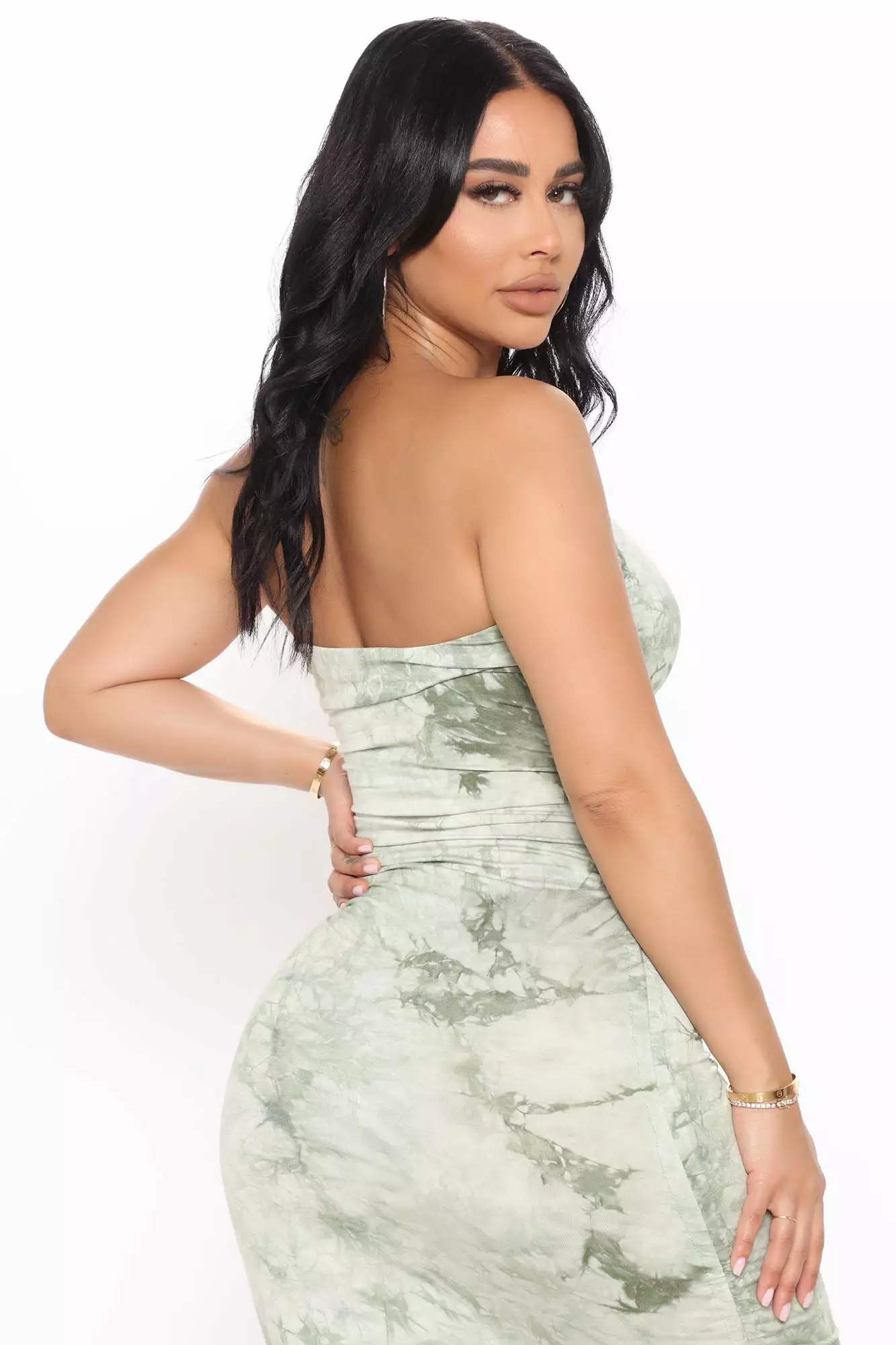 Fashion Nova Give Me Space Tie Dye Midi Dress - Sage/combo 7 Fashion Nova Give Me Space Tie Dye Midi Dress - Sage/combo - Image 5