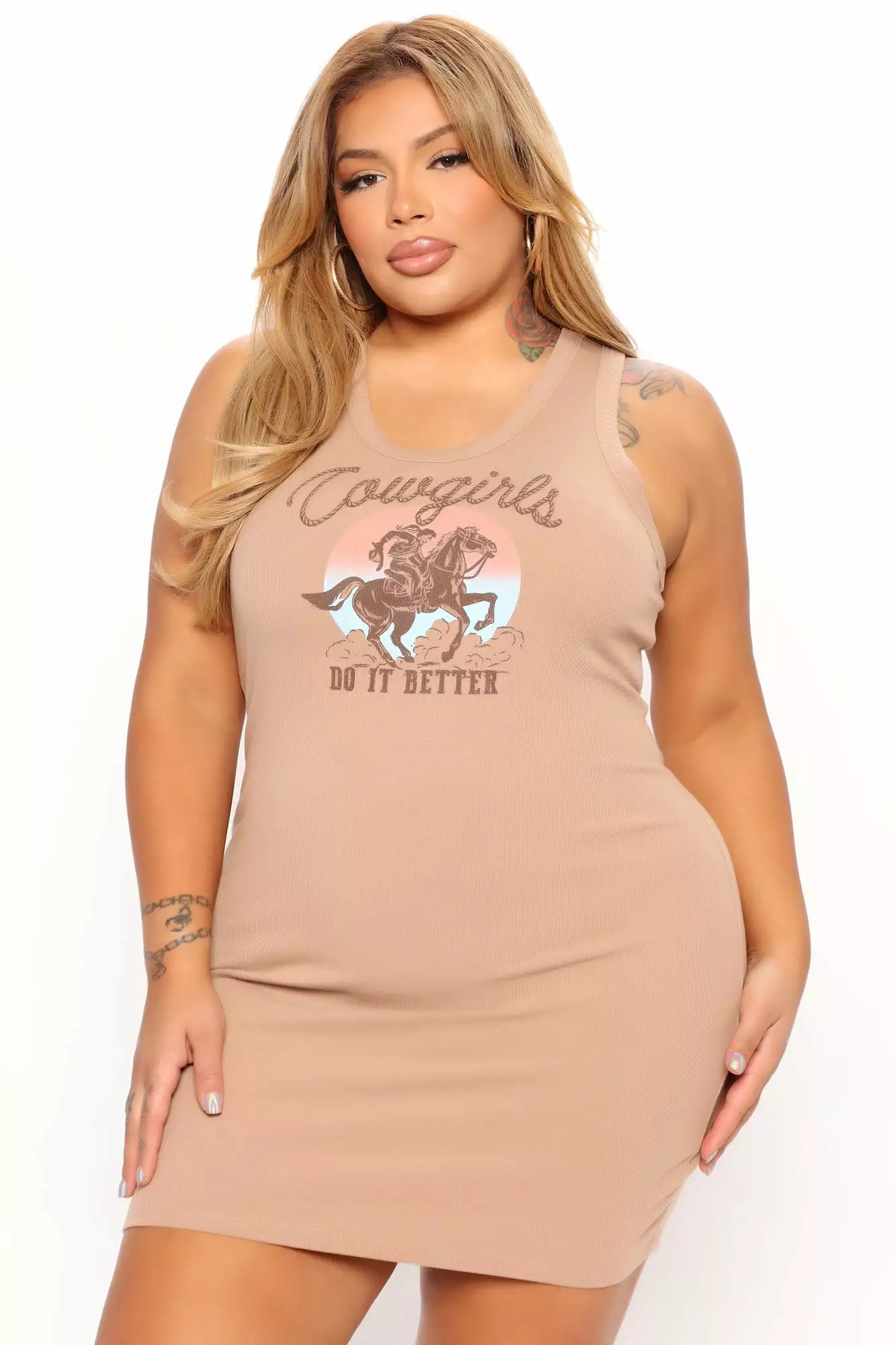 Fashion Nova Cowgirls Do It Better Sleeveless Mini Dress - Taupe 9 Fashion Nova Cowgirls Do It Better Sleeveless Mini Dress - Taupe - Image 7